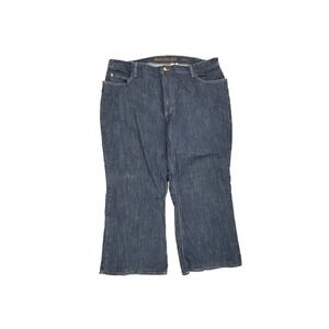 Eddie Bauer Jeans Womens 24W Dark Blue‎ Curvy Side Elastic Hemmed Denim Pants